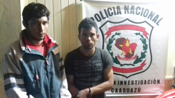 Luis Casco (i) y Victorino Aguilera (d), este último con tres ordenes de captura por hechos similares. | Investigación - Policía Nacional - Caaguazú